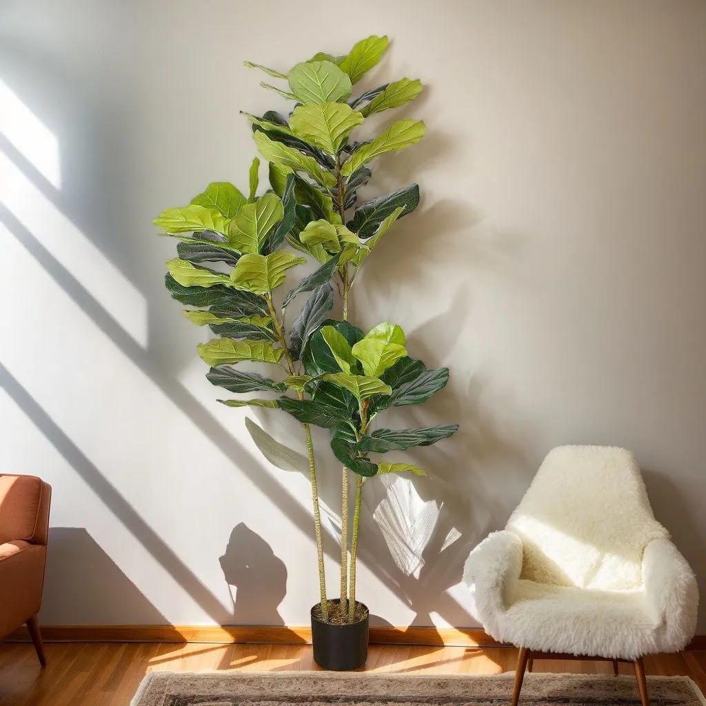 Lyrata artificialis fiddle folium potted plant (multa magnitudinum)