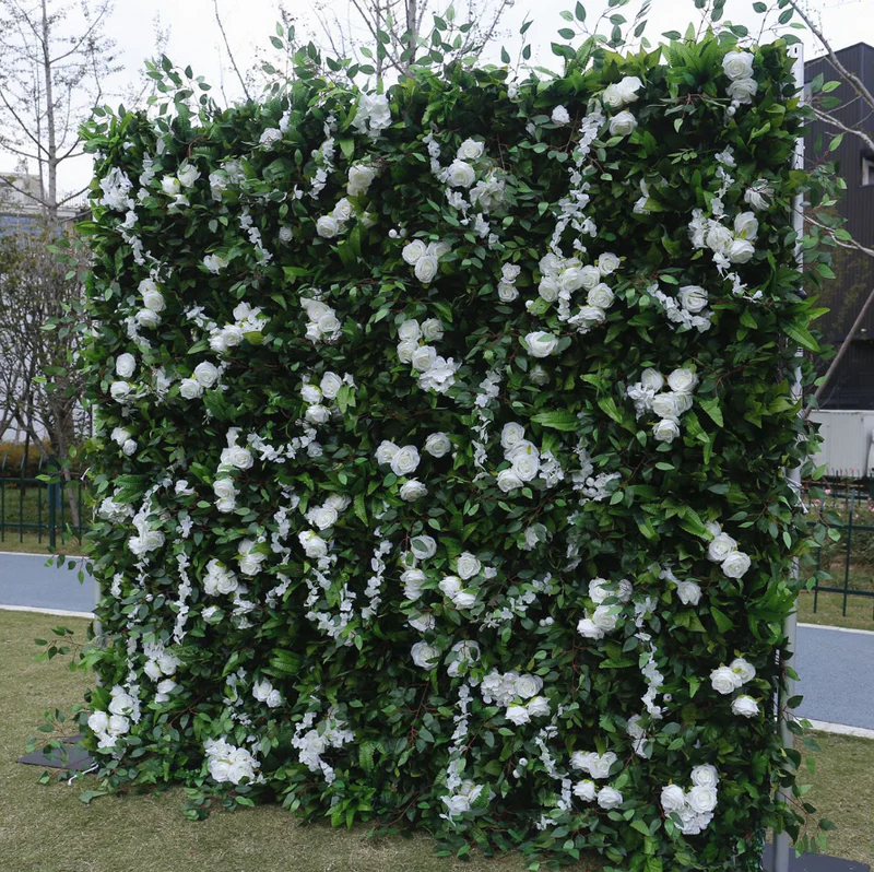 Flos Wall Viride artificialis fabricae volvente sursum sagum floralibus backdrop