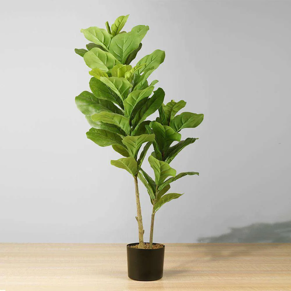 Dives artificialis fiddle folium potted plant (multa magnitudine)