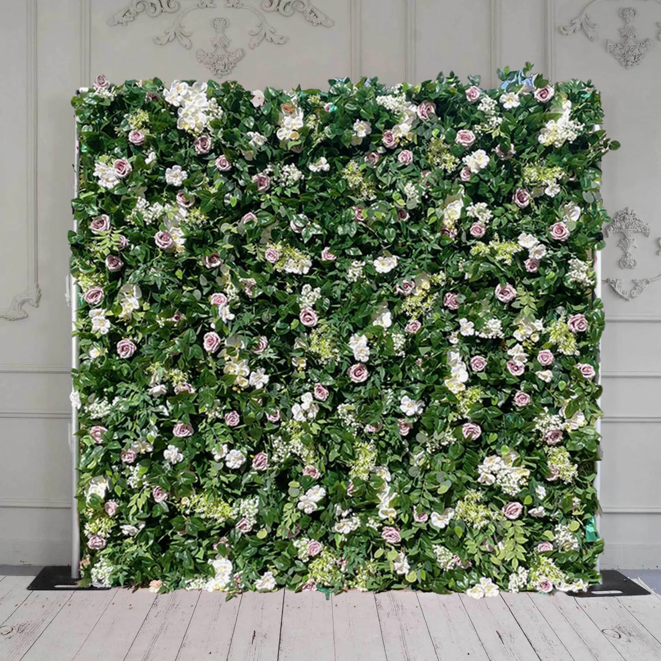 Flos Wall Viride artificialis fabricae volvente sursum sagum floralibus backdrop