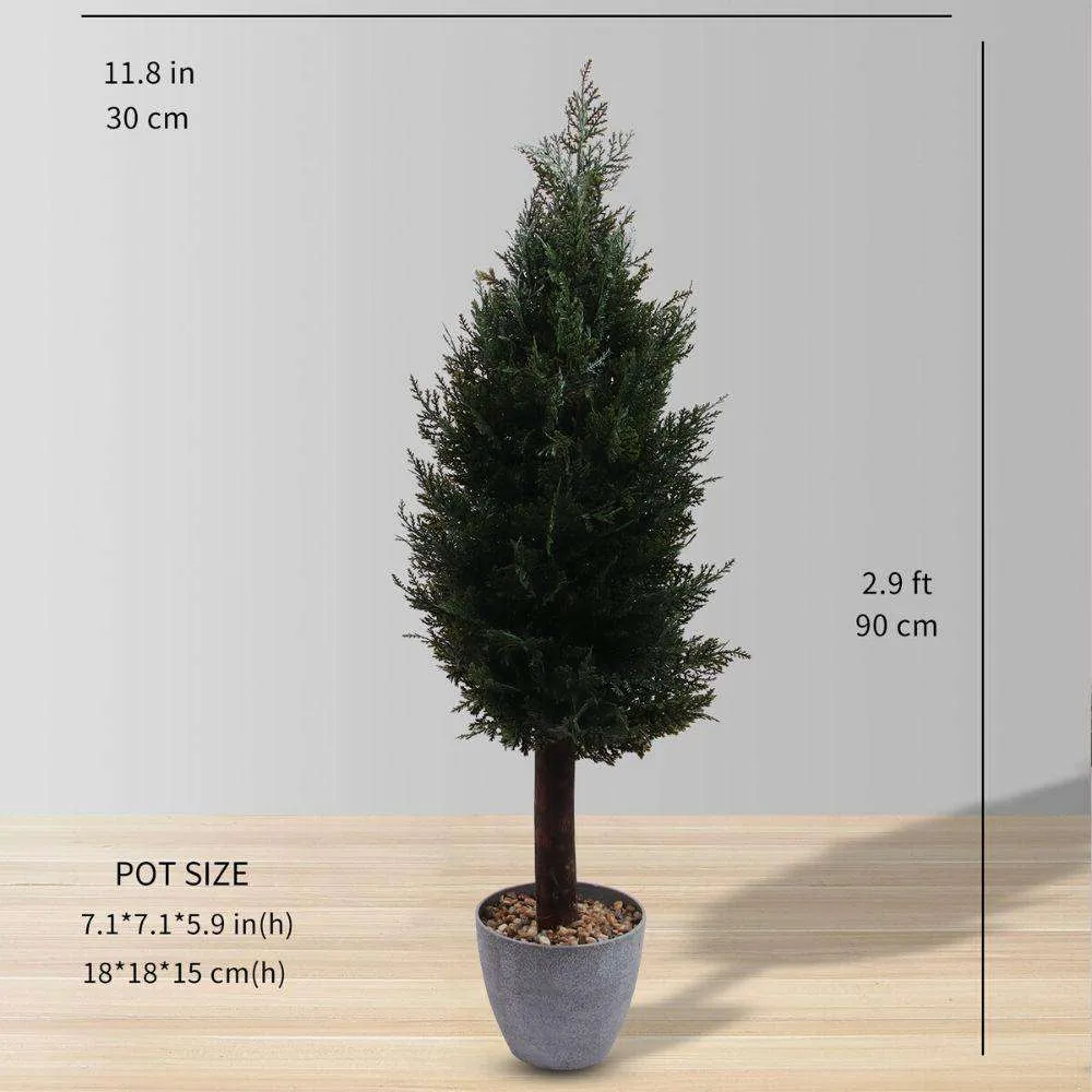 Faux potted Cedar Topialiiary plant (multa magnitudine)