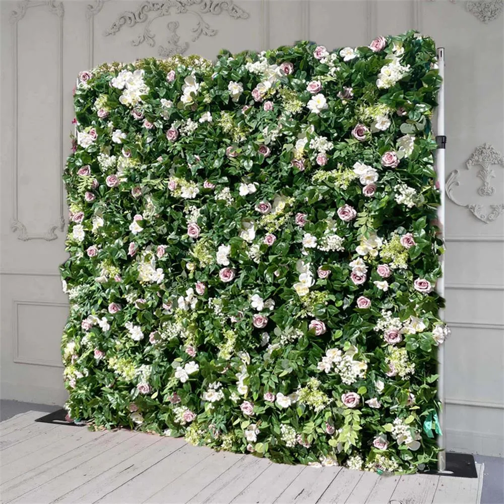 Flos Wall Viride artificialis fabricae volvente sursum sagum floralibus backdrop