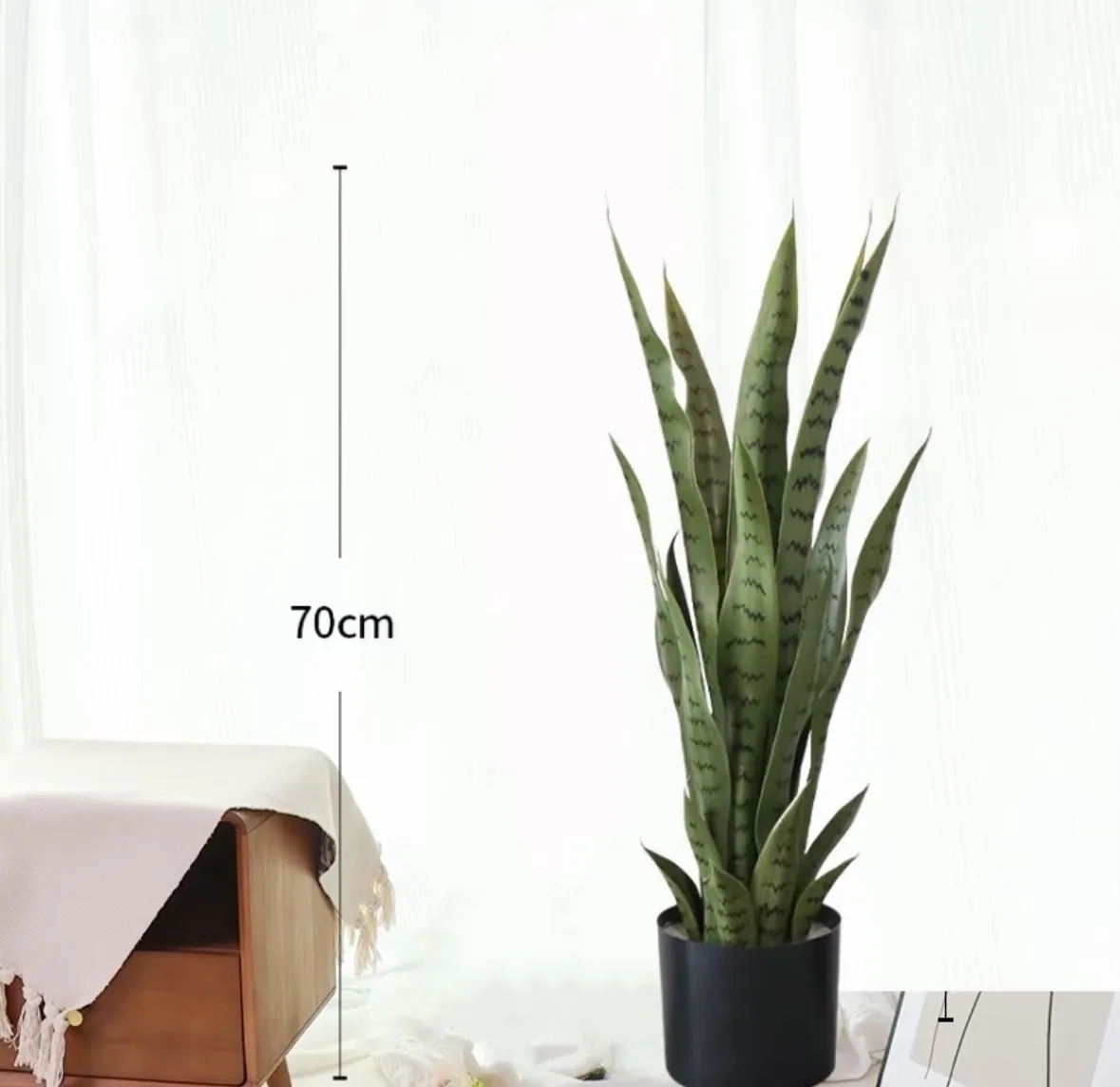 Artificialis serpens Sansevieria viridi potted plant